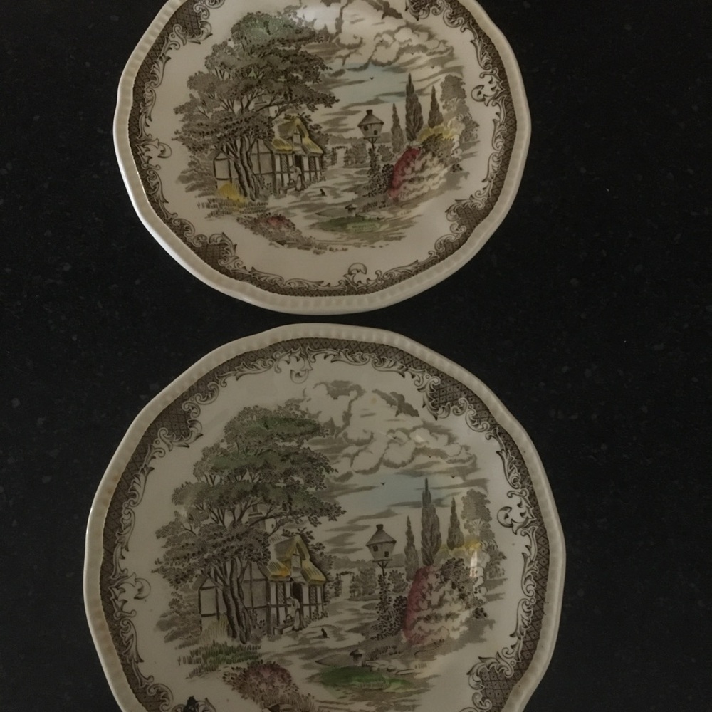 Vintage Scenic Luncheon Plates